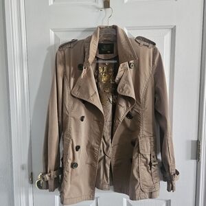 Vintage Y2K Glad News Trench Coat